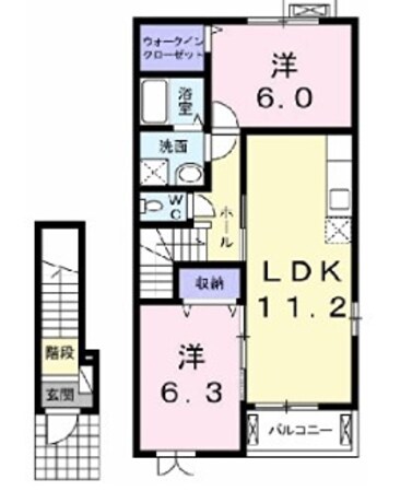 土山駅 徒歩19分 2階の物件間取画像